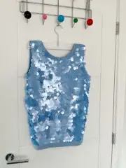 NEXT Ladies Blue Sequin Embellished Sleeveless Vest Camisole Top Size 8