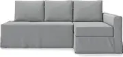 TLYESD Polyester Loose Fit Friheten Sleeper Sofa Cover for IKEA Friheten 3 Seat Sofa Bed Slipcover and Sectional Chaise Sofa Cover (Polyester Light Grey, Chaise on Right(face to Sofa))