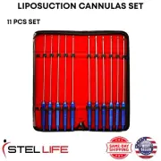 Liposuction Cannulas Fat Transfer Fixed Handle Cosmetic Surgery Kit 11 Pcs