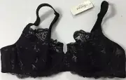 Soma Women’s Sensuous Lace Balconette Bra Black Size 36B NWT