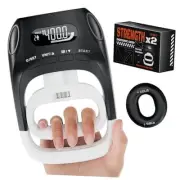 Grip Strength Tester & Trainer 2-in-1 Combo Set-Digital Hand Dynamometer with