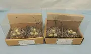 GOLDEN EGG PLACECARD HOLDERS, 2 BOXES OF 4 EACH, NEW