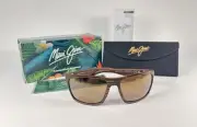 Maui Jim Makoa MJ804-25W Brown Stripe Matte Polarized Sunglasses