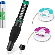 CEST LAVIE 5-in-1 Soldering Vacuum Pump & Desoldering Tool Kit, Solder Sucker & 2pcs Solder Wick, Desoldering Assist Tool for Electronics Repair, Laboratory & Home Use