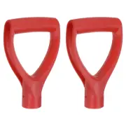 2pcs Shovel D Grip Handle 1-1/4""(32mm) Inner Dia. ABS Spade Snow Shovel, Red