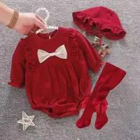 在飛比找Yahoo!奇摩拍賣優惠-寶寶連身衣 包屁衣 新年衣服 過年衣服 滿月衣服 女寶寶秋裝