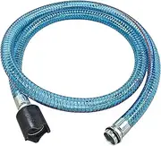 Mezchi 1 1/4 Inch Suction Hose for Fuel Transfer, Heavy Duty Steel Wire Fuel Hose with Threaded Couplings, 6.5 Feet PVC Oil Kerosene Transfer Tube, Flexible Bilge Pump Hose