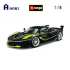 Bburago 1:18 Scale Ferrari FXX K Diecast Model Car Black with Yellow Stripes