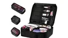 Etereauty Travel Makeup Cosmetic Jewelry Toiletry Organizer Bag w/3 Cases Train