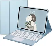 Galaxy Tab S6 Lite 10.4 inch 2020 Model SM-P610 SM-P615 Keyboard Case with Touchpad Cute Round Key Color Keyboard Detachable Touch Keyboard Cover Built-in S Pen Holder (SkyBlue)