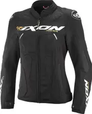 Ixon Ionix Ladies Motorcycle Textile Jacket, black-white, Size S for Women Black White