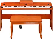 Examination-Specific 88-Key Gravity Electronic Piano, Single Pedal, Suitable for Beginners and Music Lovers (Piano Bench Not Included),Brown