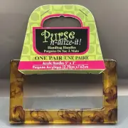 Purse-n-alize-it Acrylic Tortoise Shell Handbag Handles One Pair 5” x 3" NIP