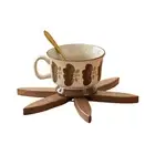 Handcrafted Trivets Unique Wooden Hot Pads Walnut Set Heat-resistant for Pots