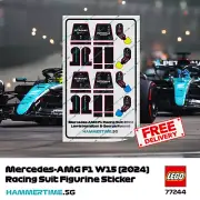 Mercedes-AMG F1 MiniFig Sticker for LEGO 77244 - Lewis Hamilton & George Russell