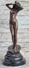 Two-Tone Patina Beauty: Aphrodite Rising Bronze Statue on Marble