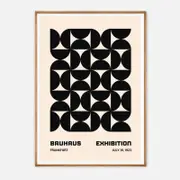 Galrie Bauhaus 1923 Exhibition Poster -Stunning Geometric Abstract Art Modern Print Decor, Wood Frame, A4 21 x 30cm (8 x 12inch)