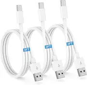 Essri 6 FT Car Carplay Cable for iPhone 16 iPhone 15 Pro Max 15 Plus Car Charger, USB C Cord for Car Charger Adapter, USB A to USB C Cable Charging for iPad 10th Gen,iPad Pro 12.9-3Pack