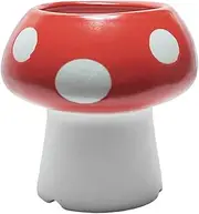 Mushroom Pencil Holder for Desk Cute Pen Holder Decoration Accessories Ceramic Pencil Cup Mushroom Decor Succulent Plant Pot Office School Gift (Red)