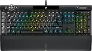 Corsair K100 RGB Mechanical Gaming Keyboard (Cherry MX Speed Keyswitches: Linear and Rapid, Per-Key Backlighting, Leatherette Palm Rest, Elgato Stream Deck Integration, QWERTY) Black (CH-912A014-NA)