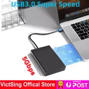 2.5" 3.5" in Hard Drive Enclosure USB 3.0 SATA Case External Caddy HDD SSD Black