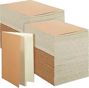 Mimorou 100 Pcs Kraft Notebook Journals 5.5 Inch x 8.3 Inch A5 Softcover Notebooks Bulk for Writing Sketch Office Notepad with 60 Pages 30 Sheets (Multicolor,Lined)(Brown,Unlined)