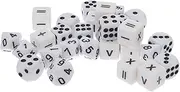 CIYODO 30 Pcs Math Learning Dices Game Dice Math Teaching Aid Acrylic White
