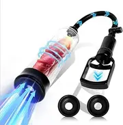 Vacuum Penis Pump Sex Toys - Adult Toys Manual Penis Extender Enlarger, Powerful Suction Dick Pump for Men Penis Erection & Enhancement Training, Male Sex Toys Cock Extention Pumps with Sleeves-Blue
