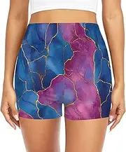 [GuoChe] Swimwear Menstrual Bikini Bottoms Beach Trunks with Liner Underwear for Teens Surf Sports Marble Royal Blue Hot