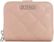 [GUESS] Factory Women's Markham Foldover Zip Wallet Rose pink, Rose Pink, Wallet