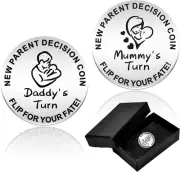 Jormftte New Parents Decision Coin, Flip Coin for Mum Dad with Gift Box, Engr...