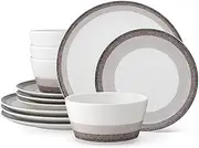 [Noritake] Colorscapes Layers Canyon 12-Piece Coupe Dinnerware Set, Service for 4