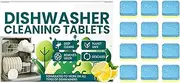 Dishwasher Cleaner Deep Clean,Dishwasher Odor Eliminator Cleaner Tablets | 12X Descaler Limescale Remover for Grease, Stains, Hard Water, Buildup Removal