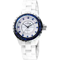 在飛比找momo購物網優惠-【KATINO】白陶瓷晶鑽手錶-藍晶鑽/40mm(K302W