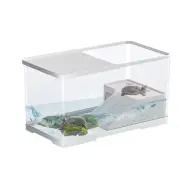 Turtle Tank, Reptile Tank with Basking Platform |, Aquatic Tortoise Aquarium