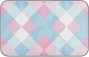 Amooorous Light Blue and Blush Checkered Pattern Summer Cooling mat Gel Self Cooling pad for Cats Outdoor for Pets Travel Removable Manta Fria para Perros M