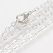 10 x 45cm Silver Colour Cable Chain link 4x3mm Necklace Lobster Clasp Oz Seller
