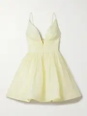 [Zimmermann] Zimmermann - Illuminate Pleated Linen And Silk-blend Mini Dress - Yellow - 3 3 Yellow