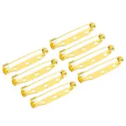 100Pcs Safety Bar Pins 35mm Brooch Clasp Pin Backs for ID Badges, Gold Tone