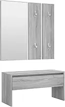 Storage Bench for Hallway - Grey Sonoma Engineered Wood Entryway Bench with Seat, Durable & Stylish Furniture for Small Spaces