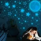 Glow in the Dark Wall Stickers, 435Pcs Luminous Dots Stars and Moon DIY Wall Sti