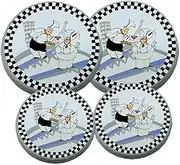 SET OF 4, ROUND STOVE TOP BURNER COVERS. (CHEFS (1))