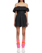 taffeta off-shoulder minidress IT44 Black