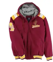 G-III Sports Mens Cleveland Cavaliers Bomber Jacket, Red, Large (Regular)
