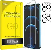 [JETech] Screen Protector for iPhone 12 Pro 6.1-Inch with Camera Lens Protector, Tempered Glass Film, 2-Pack Each