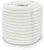 Aoneky Cotton Rope 5/8 inch Soft Washing Line Rope Outdoor Clothes Line Long Braided White Rope (10 mm x 60 m)