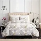 Duvet Cover Set Queen Banana Leaf Comforter Cover Set Full 90"x90"(1 Comforter