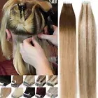 Invisible Tape In On Real Remy Human Hair Extensions Skin Weft Full Thick 60pcs