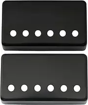 Musiclily 50/52mm Metal Humbucker Pickup Covers Pickup Frame Set for Les Paul Style Electric Guitar,Black