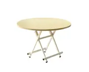 SOGA Maple Grain Dining Table Portable Round Surface Space Saving Folding Desk Home Decor